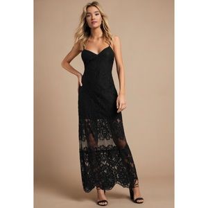 Tobi Formal Black Lace Maxi Dress